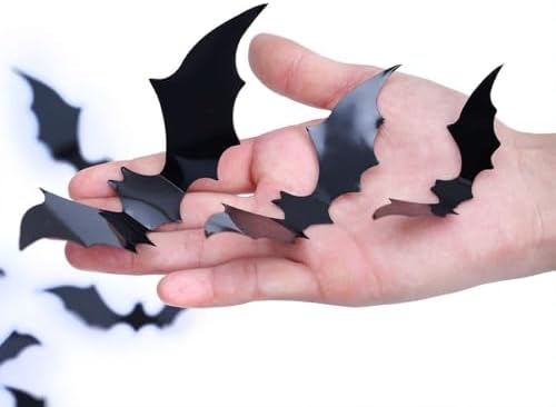 DIYASY Bats Wall Decor, 120 Pcs 3D Bat Halloween Decoration Stickers for Home Decor 4