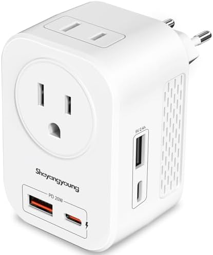 220 to 110 Voltage Converter US to Europe, Power Converter for Europe