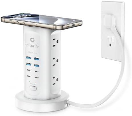 Power Strip Tower Surge Protector with 9 AC Outlets 8 USB (4 USB C)