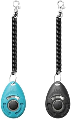 Dog Training Clicker with Sring Wrist and Keyring - Pet Dog Training Clickers for Puppy