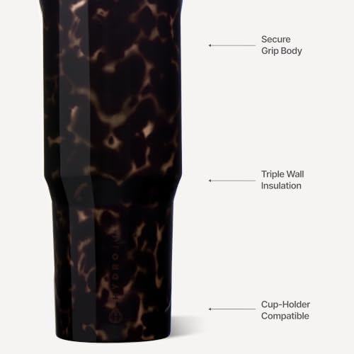 HydroJug Sport 32 oz Insulated Stainless Steel Water Bottle, Mocha Tortoise