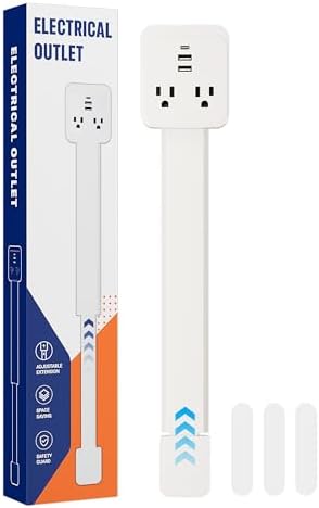 Electrical Outlet Extender Stick, Extendable Outlet Extender Stick with USB-A