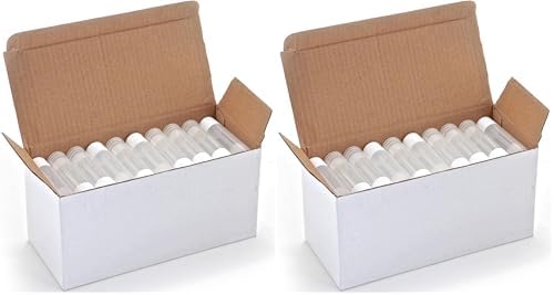 Vivaplex 50, Clear, Empty, 5.5 ml Lip Balm Tubes with White Caps (Pack of 2)