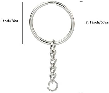 100PCS Split Key Ring Kit with Chains & Jump Rings