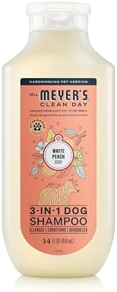 MRS. MEYER'S Clean Day 3 in 1 Dog Shampoo, White Peach Scent, 14oz