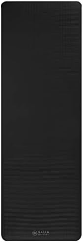 Gaiam Thick Yoga Mat, Exercise & Fitness Mat with Easy-Cinch Carrying Strap