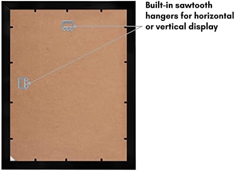 Americanflat 11x14 Picture Frame - Matted to 8x10 - Engineered Wood - Black