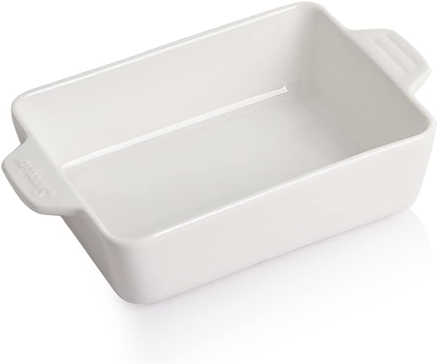 Sweejar Ceramic Baking Dish, Rectangular Small Baking Pan with Double Handles
