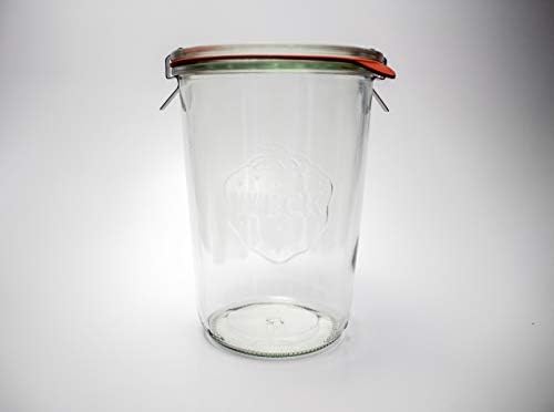 WECK 743 Glass Canning Jars with Lids, Sourdough Starter Jar 2 Pack