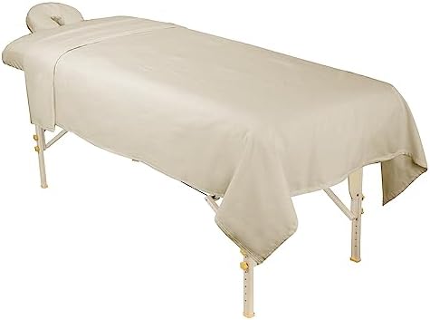 ForPro Premium Flannel 3-Piece Massage Sheet Set, Natural