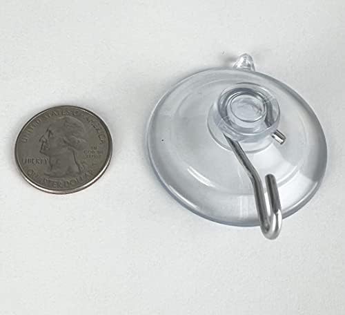 12 Pak Small 1 ¼ -inch (Made in Pennsylvania) Heavy Duty Suction Cup Hooks for Glass