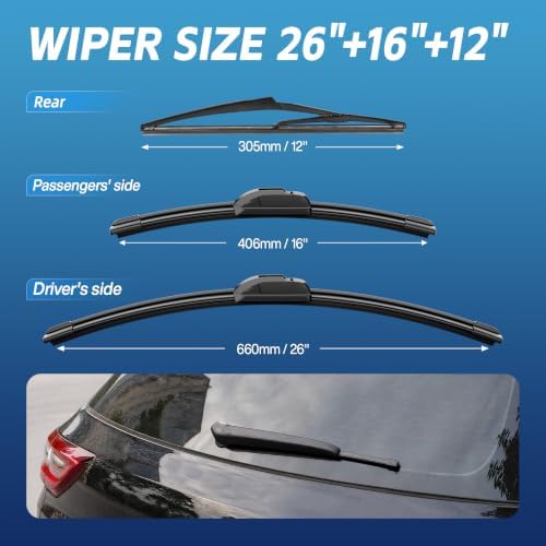 Silicone Wiper Blades, Windshield Wipers for Toyota RAV4 2019-2024