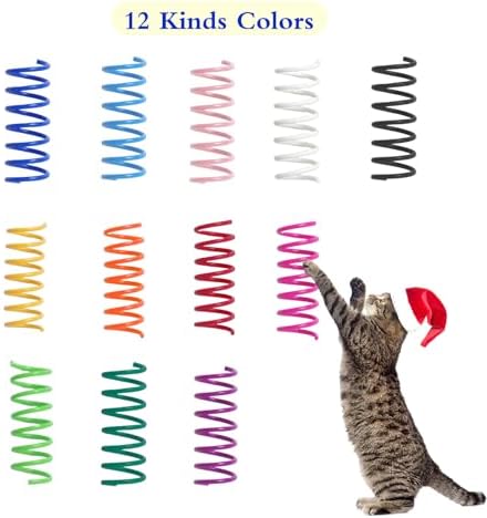 12PCS 12Colors Cat Spring Toys for Indoor Cats
