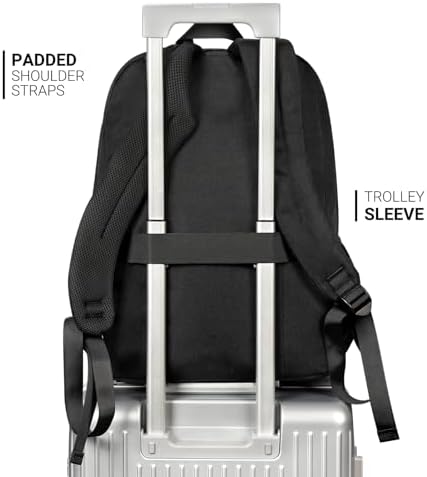 ZORFIN 26L Black Backpack for College, and Travel: Water Resistant Bookbag