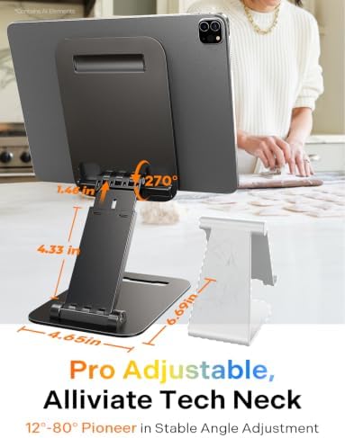 LISEN iPad Stand Tablet Holder for Desk, Kindle Accessories Foldable Holder