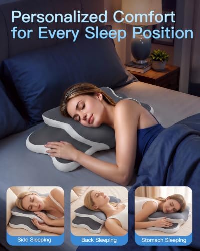Ergonomic Cervical Pillow for Neck Pain Relief, Gray, 60*35*14cm