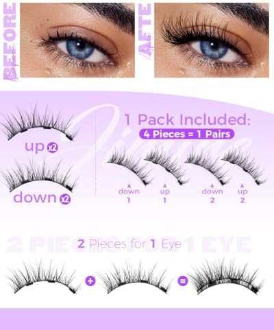 Cat Eye Magnetic Eyelashes Natural Look Wispy Magentic Lashes Reusable