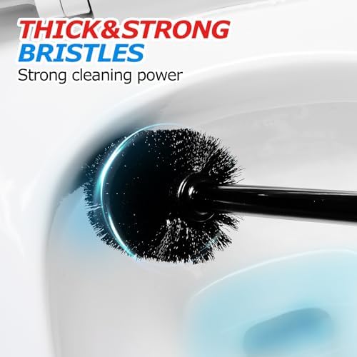 FORASTO 2in1 Toilet Brush and Plunger Set - Bathroom Bowl Holder Combo