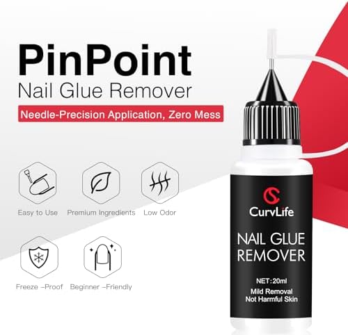 Curvlife 20ml Pinpoint Nail Glue Remover for Press on