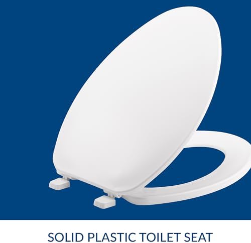 Bemis 170 Durable Plastic Toilet Seat, Elongated, White