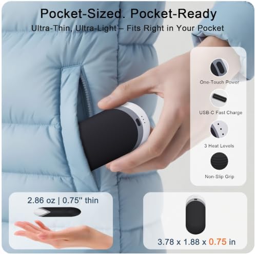 Karecel Hand Warmers Rechargeable 2 Pack with Thermal Silicone, Full Warmth