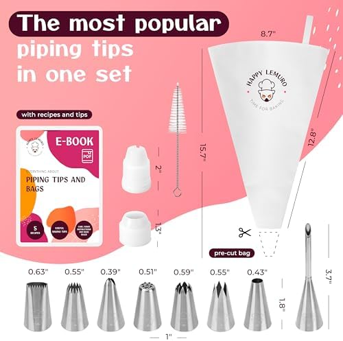 Premium Reusable Piping Bags and Tips Set