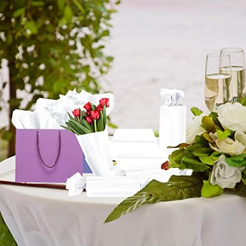 100 Sheets White Tissue Paper Artdly 14 x 20 Inches Recyclable White Wrapping Paper Bulk