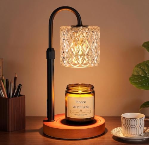 Walnut Candle Warmer Lamp with Timer, Birthday Gifts for Women, Room Decor