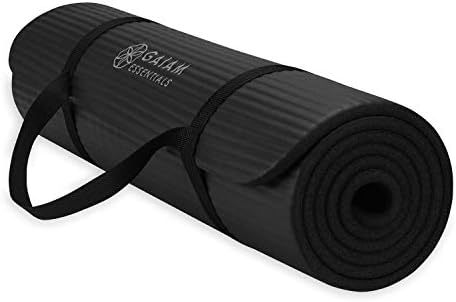 Gaiam Thick Yoga Mat, Exercise & Fitness Mat with Easy-Cinch Carrying Strap