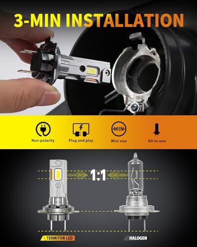 Termitor Latest H7/H7LL Light Bulbs, 90,000LM Super Brightness Bulbs, 70K+ Hours Lifespan