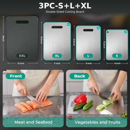 Katori Titanium Cutting Board - Upgraded 100% Pure Titanium Cutting Boards for Kitchen