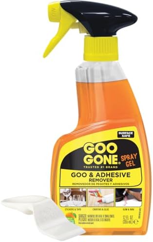 Goo Gone Adhesive Remover Spray Gel 12 Oz with Scraper, Surface Safe