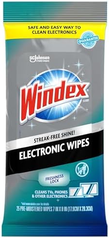 Windex Electronic Cleaning Wipes, Anti-Static & Ammonia-Free, 25 Count