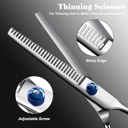 Professional 4 in 1 Dog & Cat Grooming Scissors Kit with Safety Round Tips