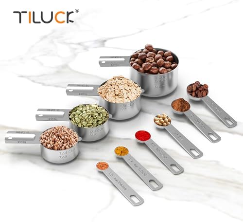 Stainless Steel Measuring Cups & Spoons Set, Cups and Spoons