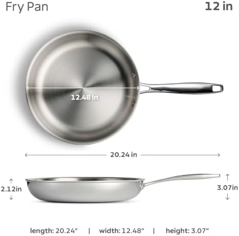 Tramontina Signature Tri-Ply Clad Stainless Steel 12-Inch Large Frying Pan