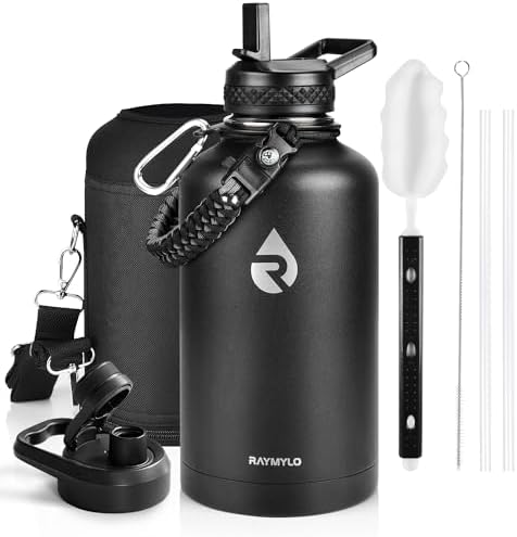 RAYMYLO Insulated Water Bottle 64 oz, Triple Wall Vacuum Stainless Steel