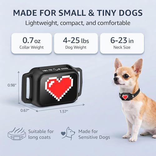 Bark Collar for Small Dogs 5-15 lbs with Magnetic Charging – No Shock