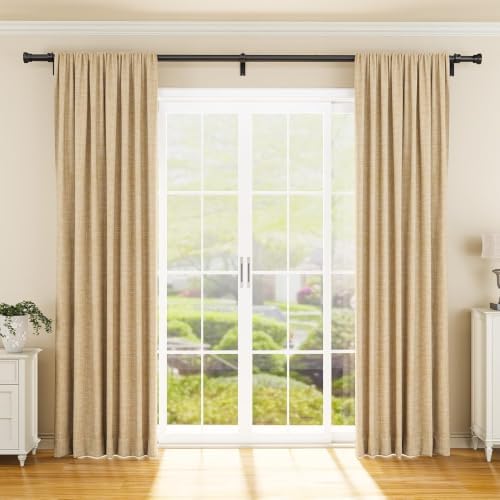 YaFex Curtain Rods 32-144 Inch, Heavy Duty 1 Inch Adjustable Curtain Rod for Windows