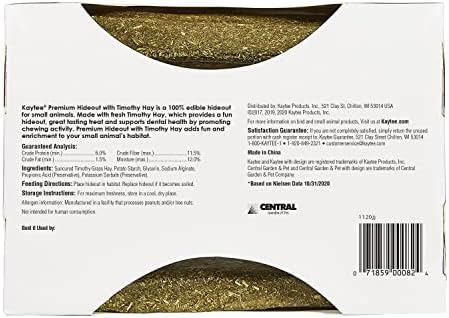 Kaytee Premium Timothy Treat Hideout for Rabbits, Guinea Pigs, Large