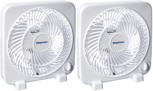 Impress 9-Inch 3-Speed Box Fan, IM-719BX (Pack of 2)