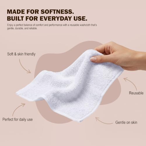 Utopia Towels 24 Pack Washcloths, 12x12 in, 100% Cotton, White