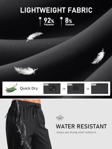 Pudolla Women's Lightweight Hiking Pants Quick-Dry Breathable Outdoor Travel Sweatpants