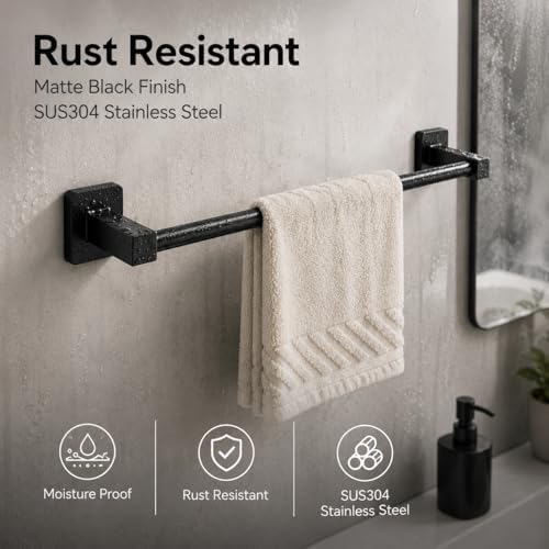 Matte Black Bathroom Hardware Set 4 Pieces