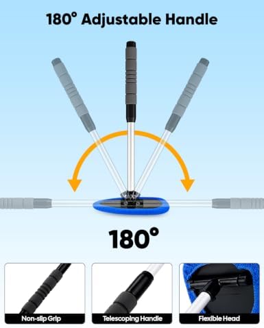 EcoNour Car Windshield Cleaning Tool Interior Glass Cleaning Tool with Microfiber Pad for