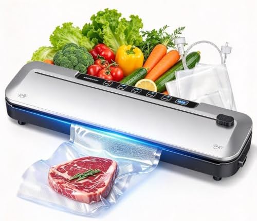 75KPa Vacuum Sealer, Digital Timer, 6-in-1 Dry & Moist Modes Sealer Machine