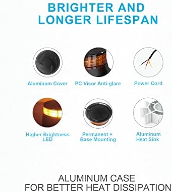 Agrieyes W16S Amber LED Beacon Lights, Emergency Strobe