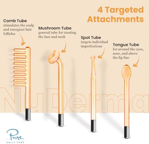 Pure Daily Care NuDerma Handheld Skin Therapy Wand Machine w/Neon – Anti-Aging