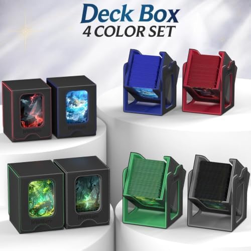 Mlikero 4 Pack Commander Deck Box, Card Deck Box, Commander Display