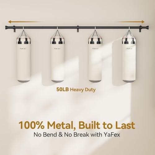 YaFex Curtain Rods 32-144 Inch, Heavy Duty 1 Inch Adjustable Curtain Rod for Windows